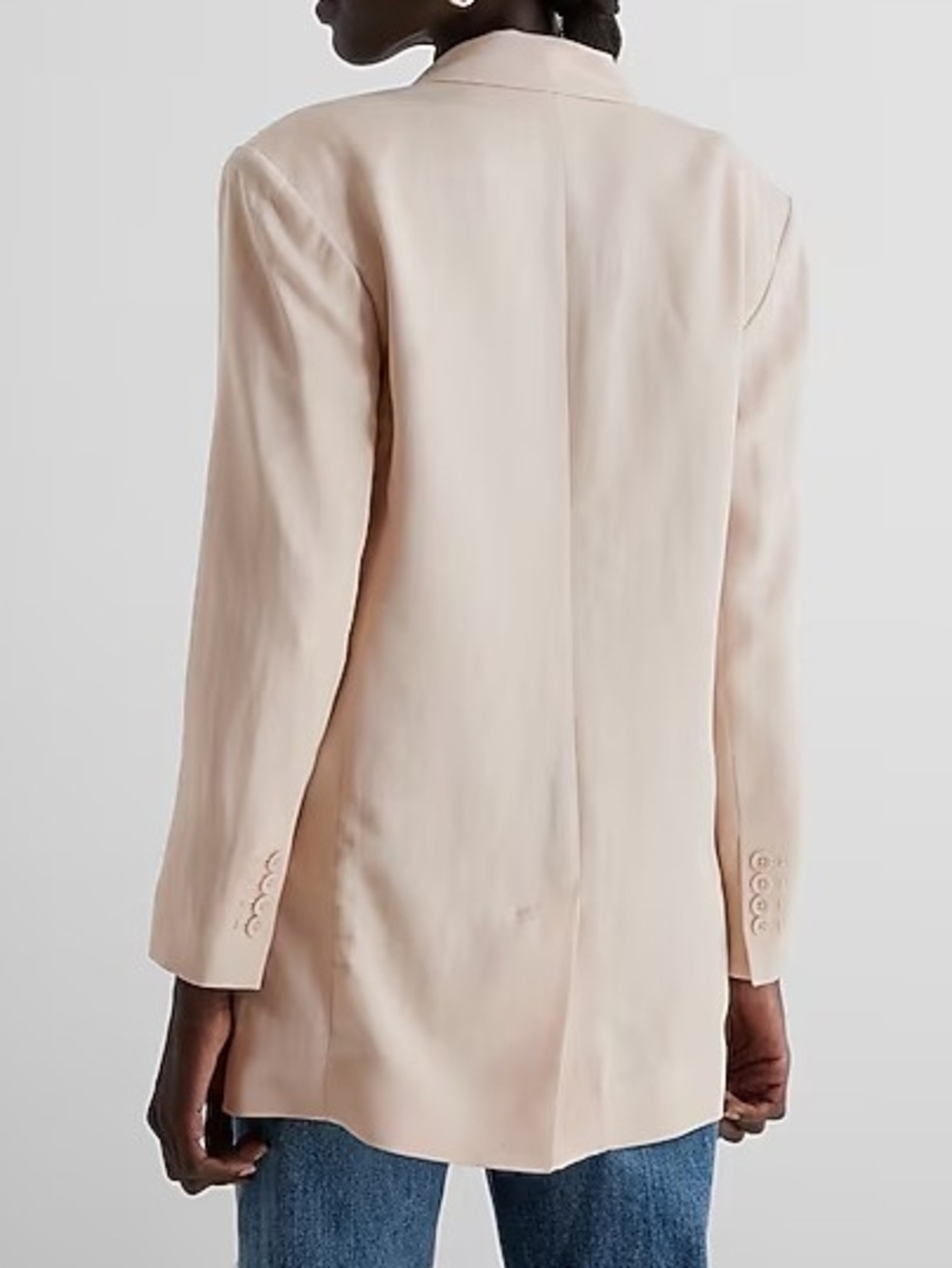 Express NWT Cream Boyfriend Lined Blazer Misses Size XL - Picture 5 of 12